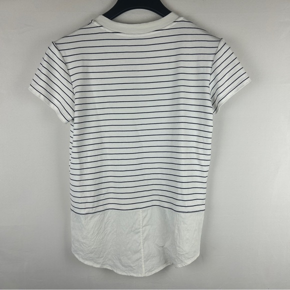 Theory white stripped faux layered top minimalist size Small classic old money - Picture 5 of 5